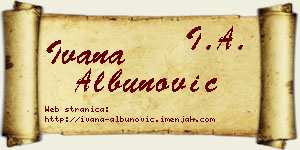 Ivana Albunović vizit kartica